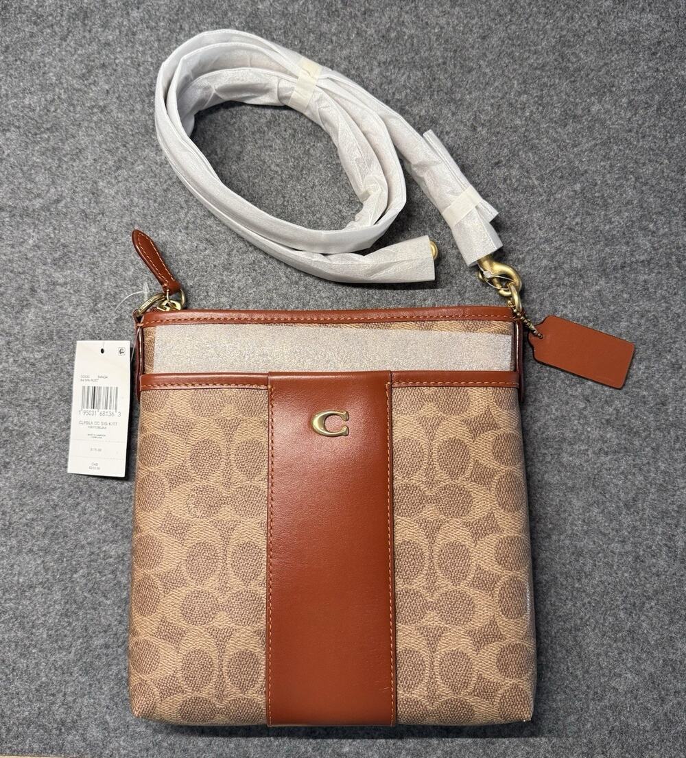 Coach Kitt Colorblock Women's Crossbody Bag- NWT - Brass/Tan/Rust